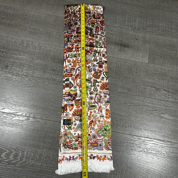 Pineda Covalin Silk Scarf Mexico Folk Art Animal Figures Geometric Multi Color - Picture 3 of 8